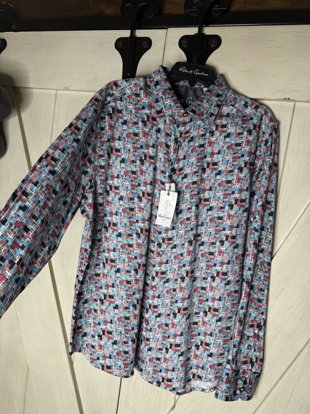 Robert Graham Men’s Long-Sleeve Geometric Print Shirt - Blue Multi